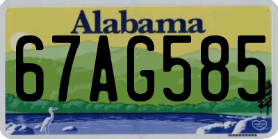 AL license plate 67AG585