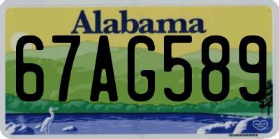 AL license plate 67AG589