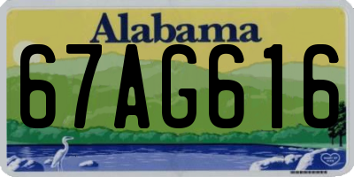 AL license plate 67AG616