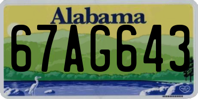 AL license plate 67AG643