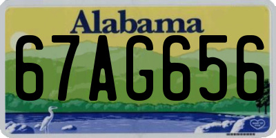 AL license plate 67AG656