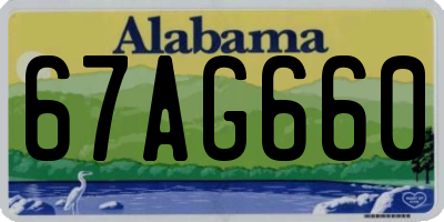 AL license plate 67AG660