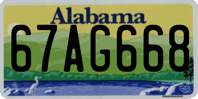 AL license plate 67AG668