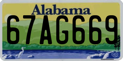 AL license plate 67AG669