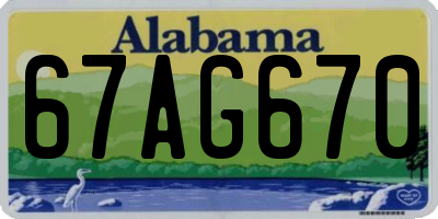 AL license plate 67AG670