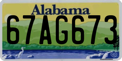AL license plate 67AG673