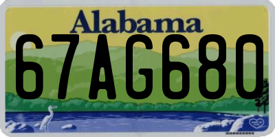 AL license plate 67AG680