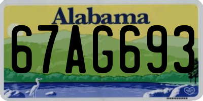 AL license plate 67AG693
