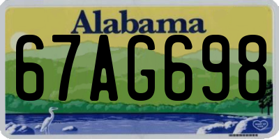 AL license plate 67AG698