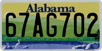 AL license plate 67AG702