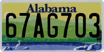 AL license plate 67AG703