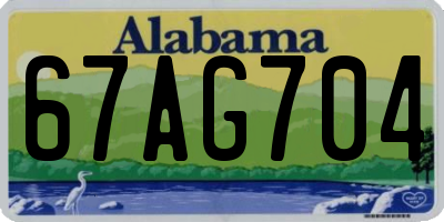 AL license plate 67AG704