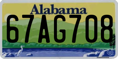 AL license plate 67AG708