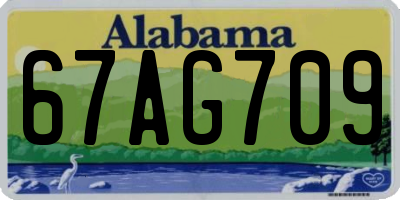 AL license plate 67AG709