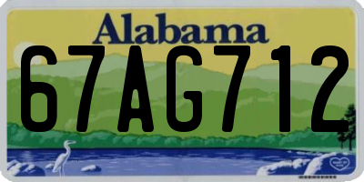 AL license plate 67AG712