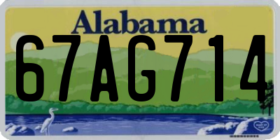 AL license plate 67AG714
