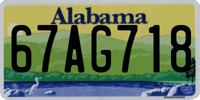 AL license plate 67AG718