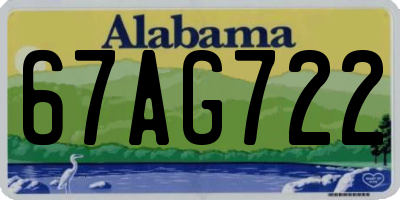 AL license plate 67AG722