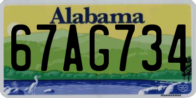 AL license plate 67AG734