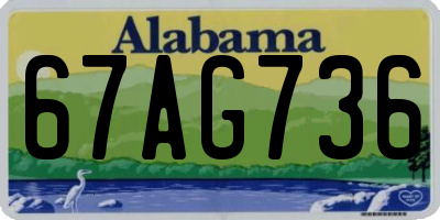 AL license plate 67AG736