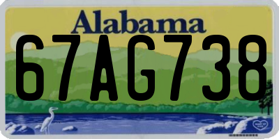 AL license plate 67AG738