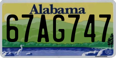AL license plate 67AG747