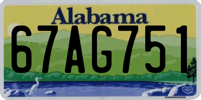 AL license plate 67AG751