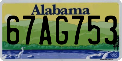 AL license plate 67AG753