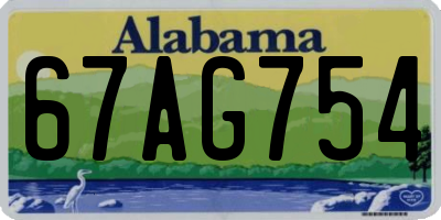 AL license plate 67AG754