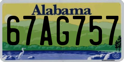 AL license plate 67AG757
