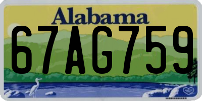 AL license plate 67AG759