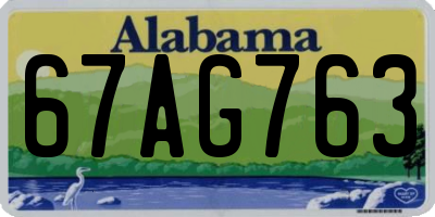 AL license plate 67AG763