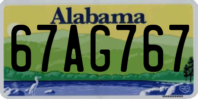 AL license plate 67AG767