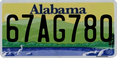 AL license plate 67AG780