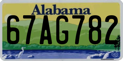 AL license plate 67AG782