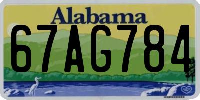 AL license plate 67AG784