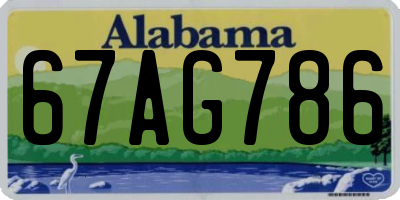 AL license plate 67AG786