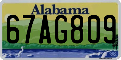AL license plate 67AG809