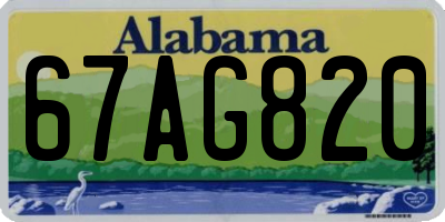 AL license plate 67AG820
