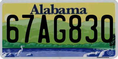 AL license plate 67AG830