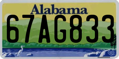 AL license plate 67AG833