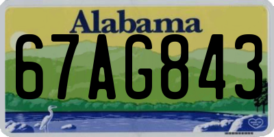 AL license plate 67AG843