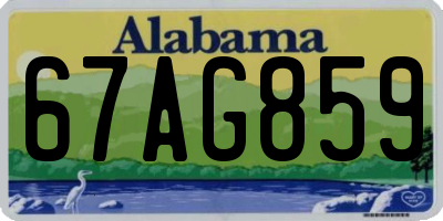 AL license plate 67AG859