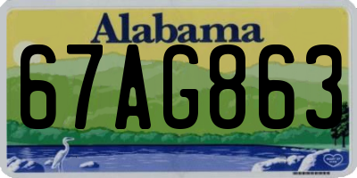 AL license plate 67AG863