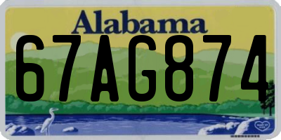 AL license plate 67AG874