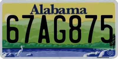 AL license plate 67AG875