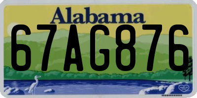AL license plate 67AG876