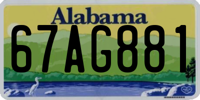 AL license plate 67AG881