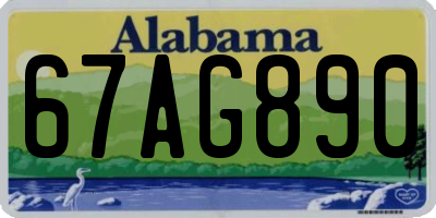 AL license plate 67AG890