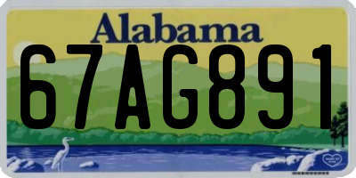 AL license plate 67AG891